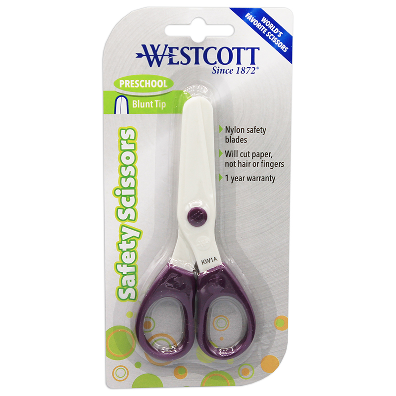 Westcott Child Safety All Nylon Scissors, 5-Inch, Blunt, Color may Vary  (15315)