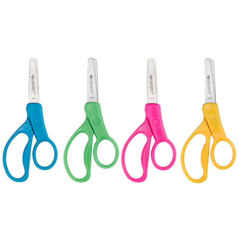 For Kids Scissors, Blunt Tip, 5 Long, 1.75 Cut Length, Randomly