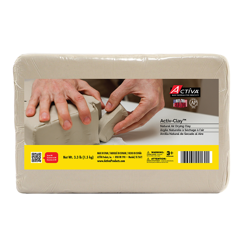 Activ-Clay Air Dry Clay, White, 3.3 lbs. - API182, Activa Products