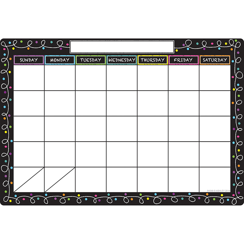 Smart Chalk Dots W Loops Calendar Chart Dry Erase Surface Smart Chalk Dots W Loops Calendar Chart Dry Erase Surface Ash91048