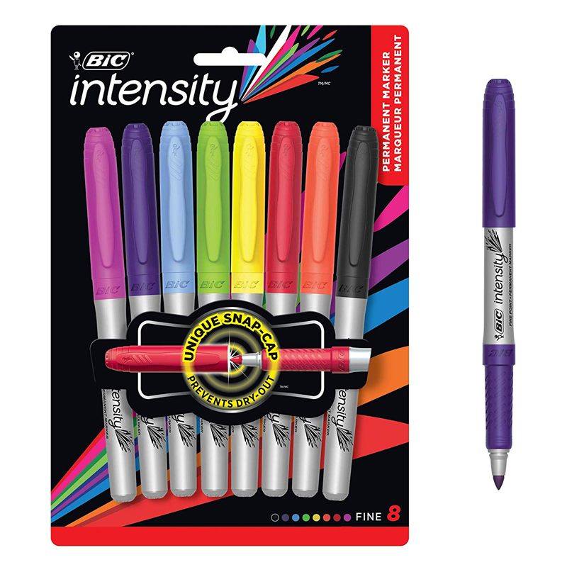 Bic Intensity Permanent Markers 8Ct Fine Point Assorted Colors BICGPMAP81