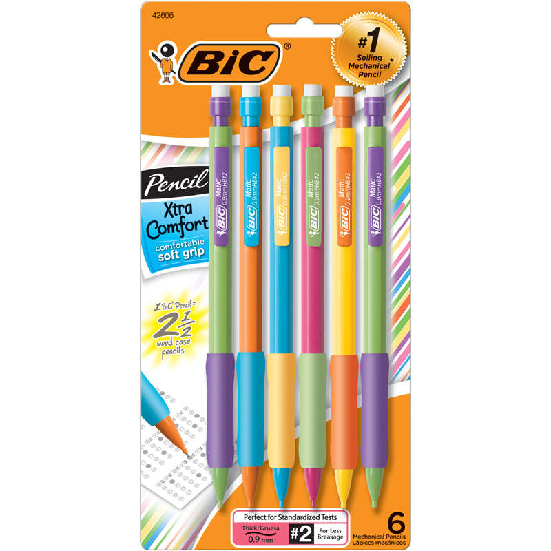6 Pk Bic Matic Grip Mechanical Pencil 9mm Stone Printing Office 6 Pk Bic Matic Grip Mechanical Pencil 9mm Bicmpwgp61bn