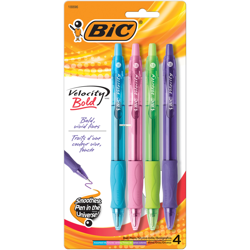 Bic Velocity Bold Ball Pens 4ct Orted Zerbee Bic Velocity Bold Ball Pens 4ct