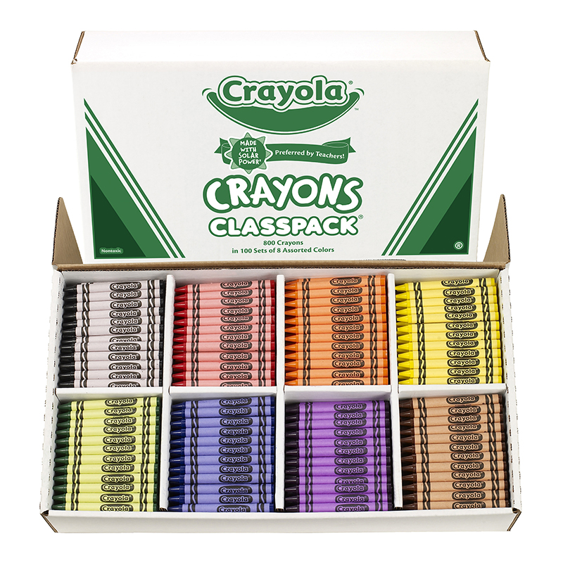 Crayola Crayons Classpacks 8 Color Reg Size 800 Count BIN528008