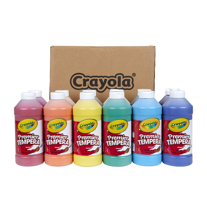 CrayolaPremier Tempera Paint, 16 oz, White, Pack of 3