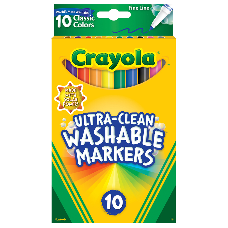Crayola Ultraclean Broadline Classic Washable Markers (10 Count), (Pack of  3)