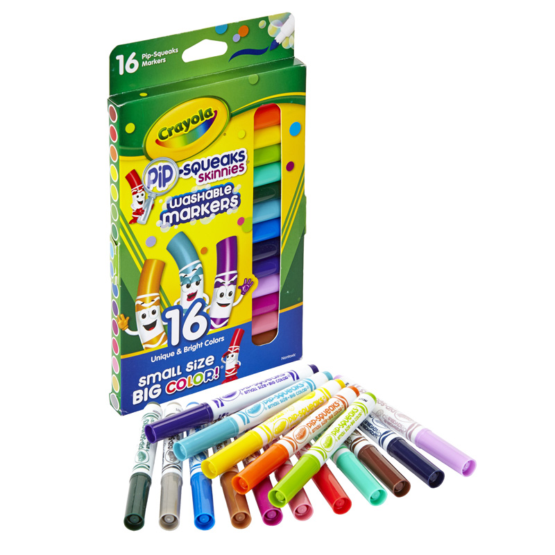 Crayola® Pip-Squeaks™ Skinnies™ Markers, Fine Tip, 16 Colors - National  Office Works, Inc.