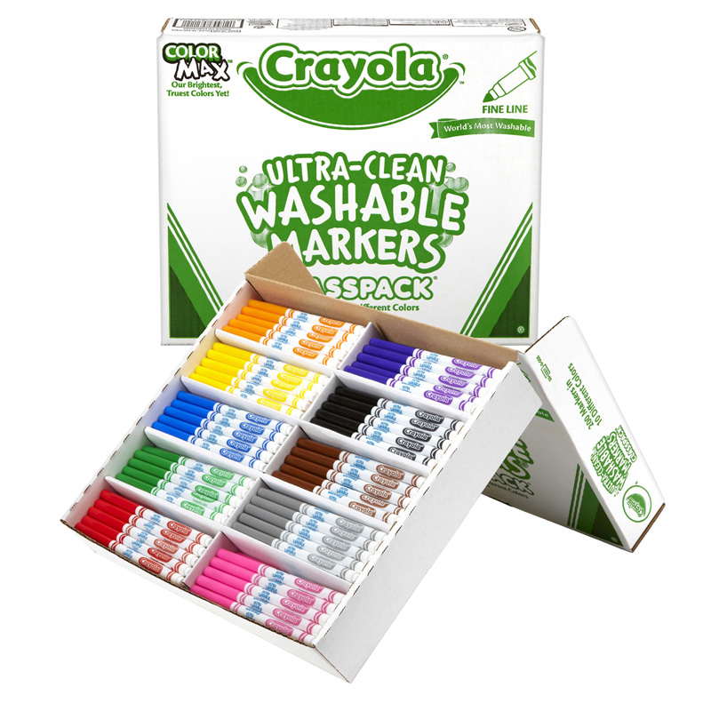 Ultra-Clean Washable Markers for Kids Classpack