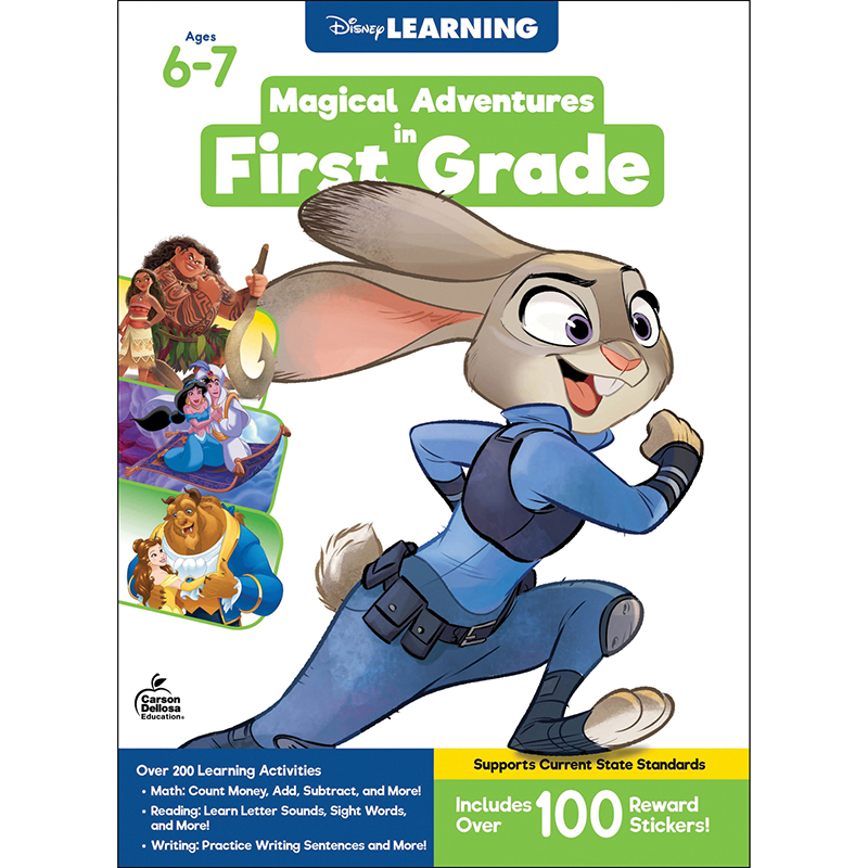Magical　Zuma　Disney　in　1,　Learning®　Grade　Adventures　Grade　Paperback　First　Workbook,