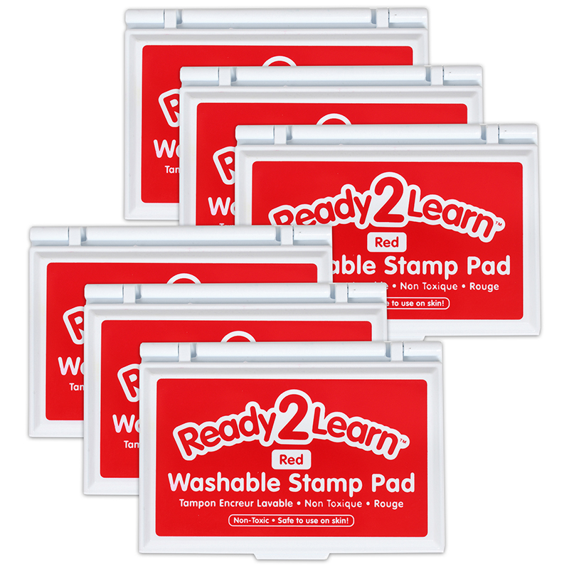 Ready 2 Learn Washable Stamp Pad - Red - Pack of 6