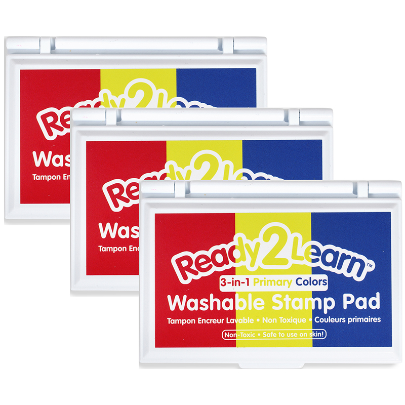 Washable Stamp Pad 3-in-1 - Primary Colors - Red, Yellow & Blue - CE-10051