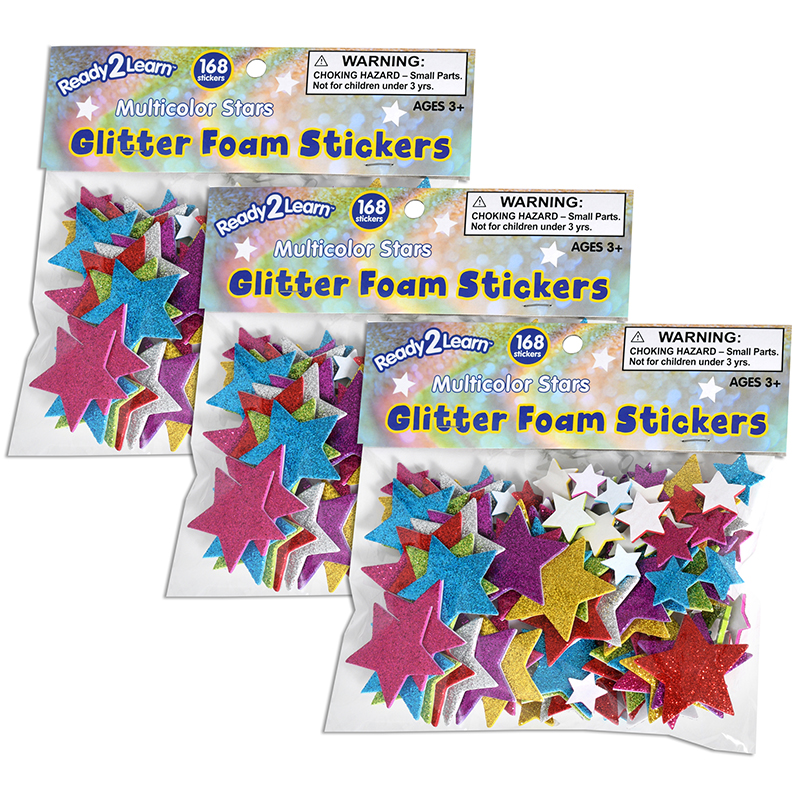 The Teachers' Lounge®  Glitter Foam Stickers - Stars - Multicolor