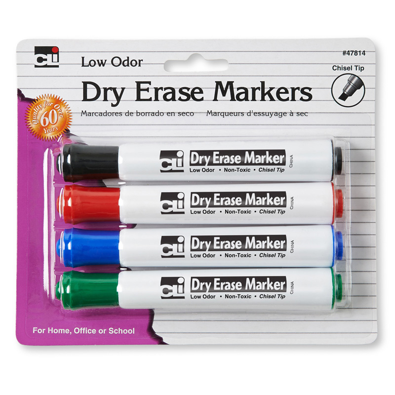  EXPO 80661 Low-Odor Dry Erase Markers, Chisel Tip
