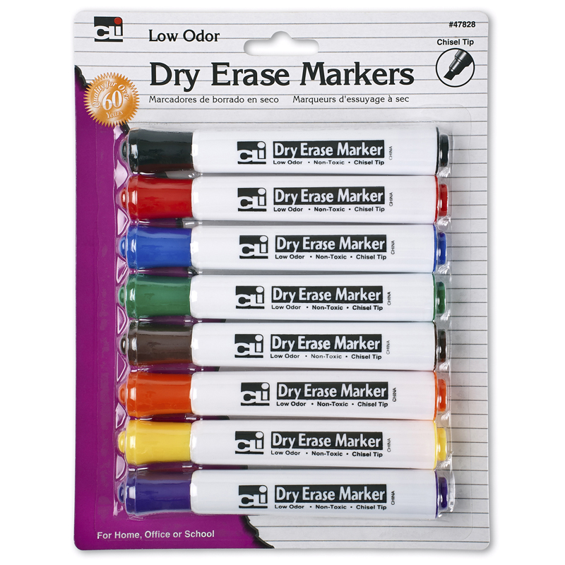 Expo 86601 Assorted 8-Color Low-Odor Fine Tip Dry Erase Marker - 8/Set