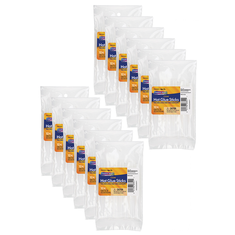 Creativity Street Glue Gun Glue Sticks, 4 x 5/16, Clear, Pack Of 12