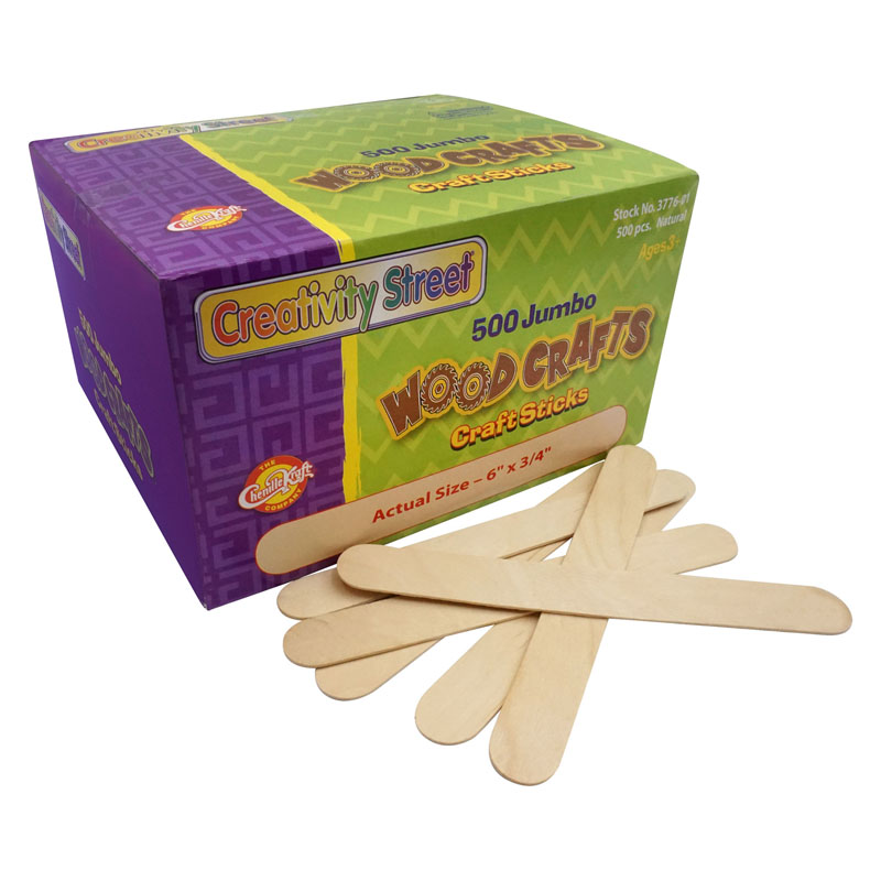 Natural Craft Wood Sticks  Craft and Classroom Supplies by Hygloss
