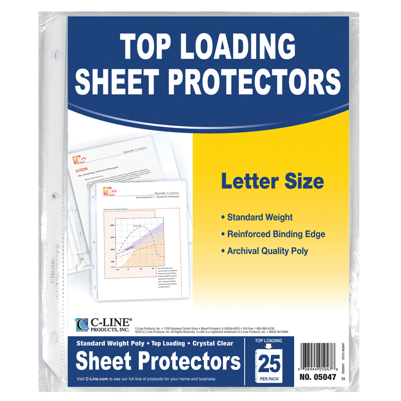 Clear Standard Weight Sheet Protectors 25 ct