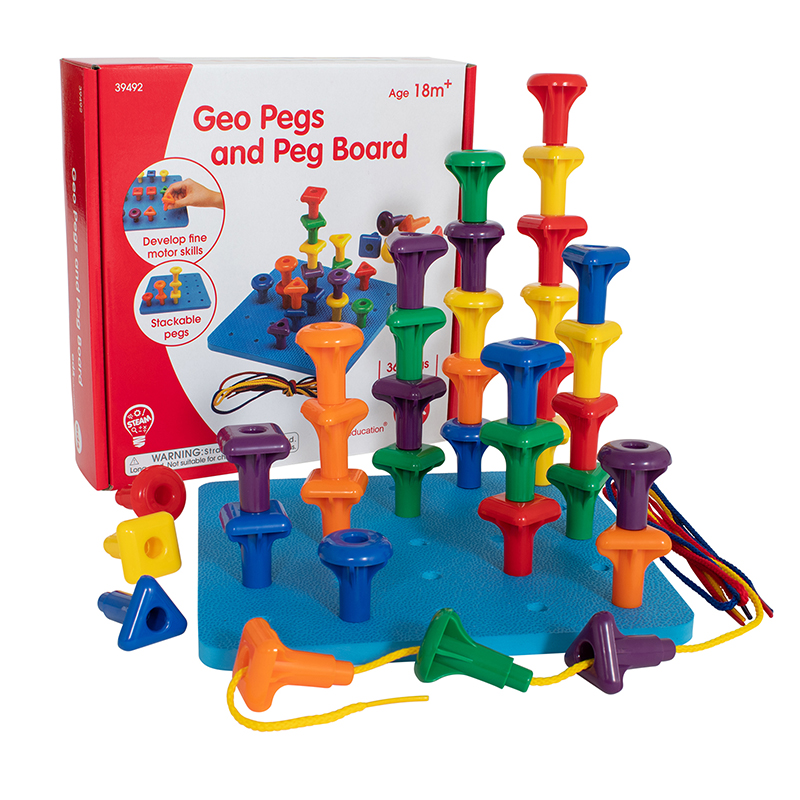 edxeducation® Stacking Shape Pegs & Pegboard Set