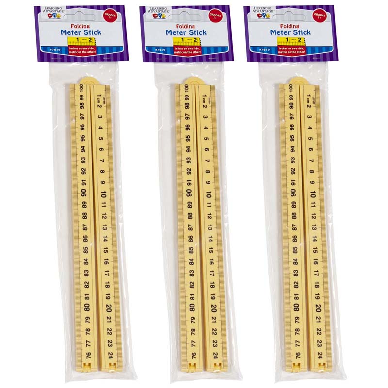 Learning Advantage® Folding Meter Stick, Pack of 3