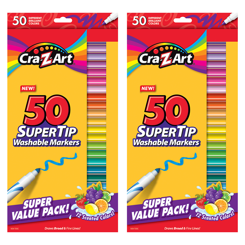 Cra-Z-Art® Washable Super Tip Markers Pouch, 50 Per Pack, 2 Packs