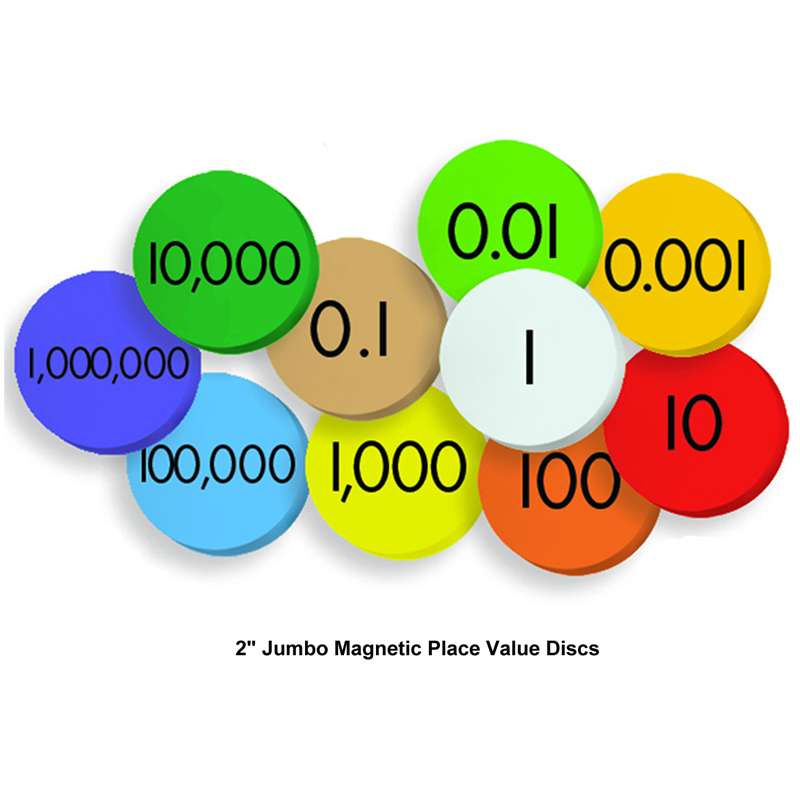 10-Value Jumbo Magnetic Place Value Demonstration Discs ELP626640