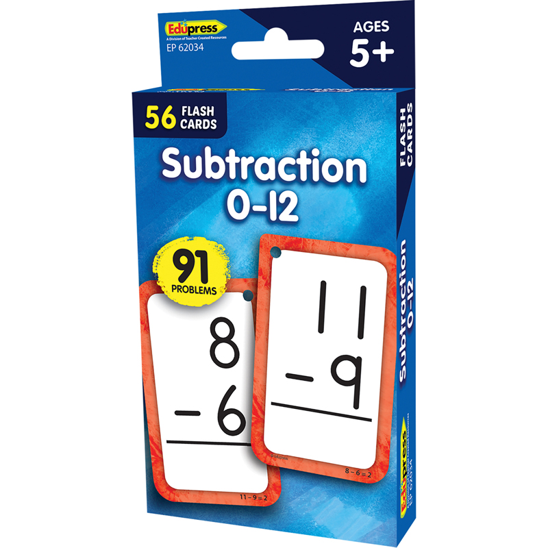Flash Cards Subtraction 0-12 91/Box 