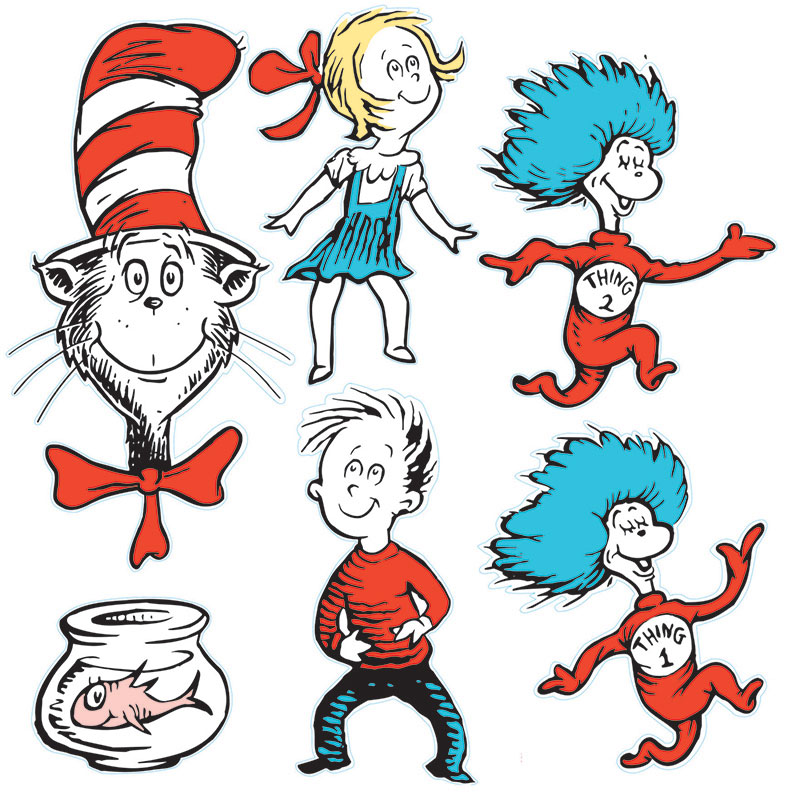 Large Dr Seuss Characters 2-Sided DZcor - The School Box Inc
