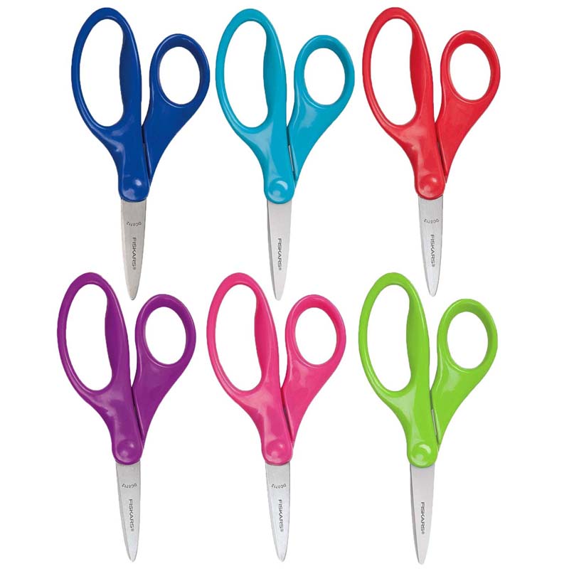 Fiskars 5 Pointed Kids Scissors, 3 Pack Assorted Colors 