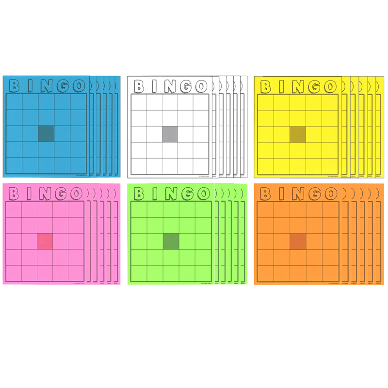 Blank Bingo Cards Assorted Colors  HYG87125