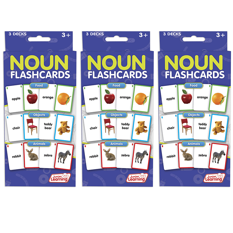 Junior Learning® Nouns Flashcards, 3 Decks Per Pack, 3 Packs - Bluebay ...