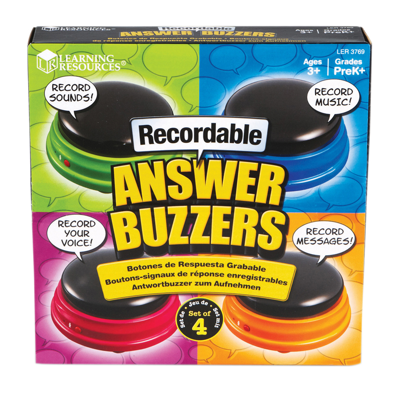 Learning Resources Recordable Answer Buzzers Set of 4 