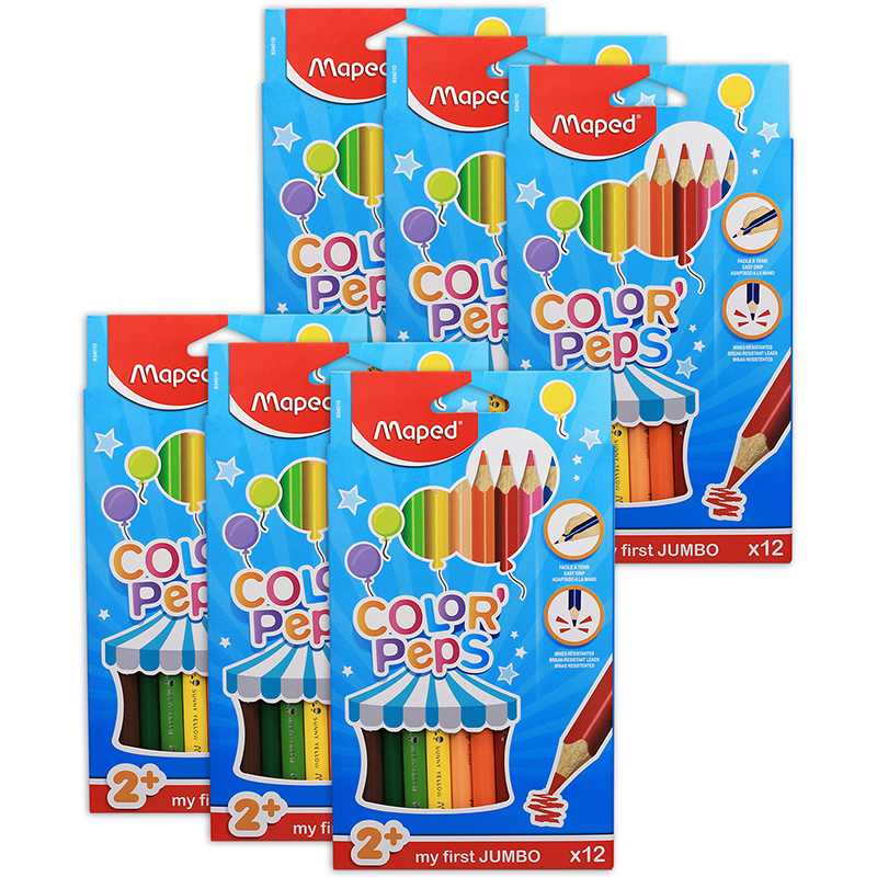 Maped Color'Peps Triangular Colored Pencils, Assorted Colors, Pack