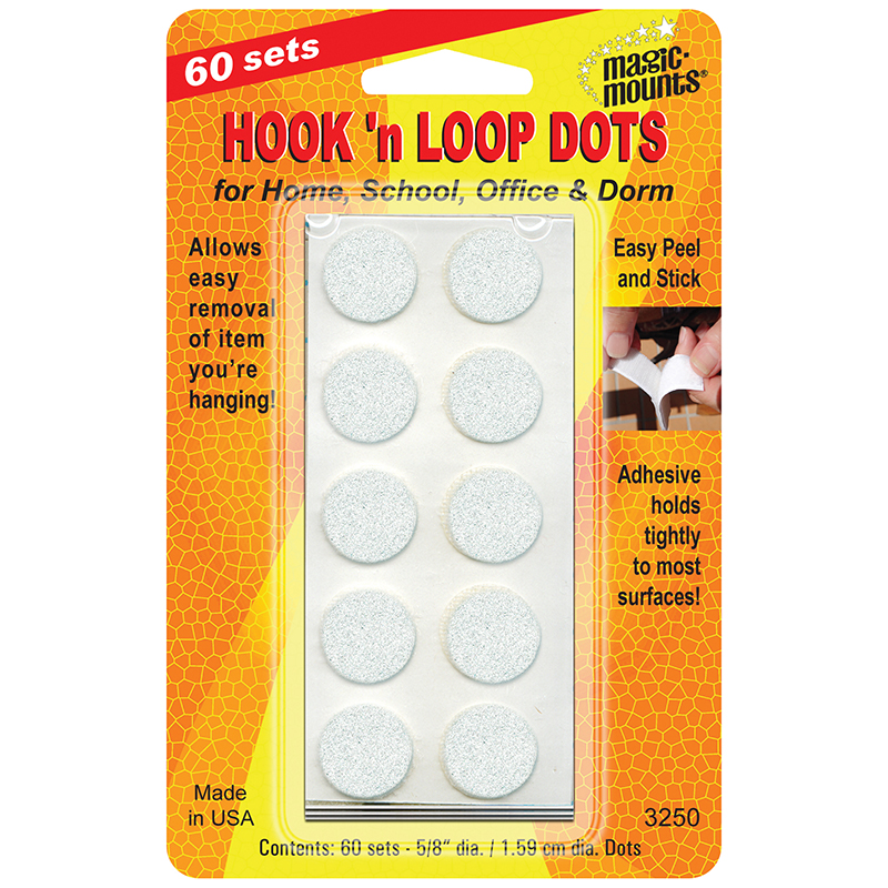 Magic Mounts® Hook 'n Loop, 5/8 Dots, 60 Sets - National Office