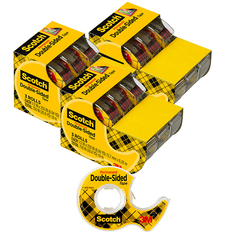 Scotch® Double Sided Tape - 3 Rolls Per Pack, 3 Packs - Zuma