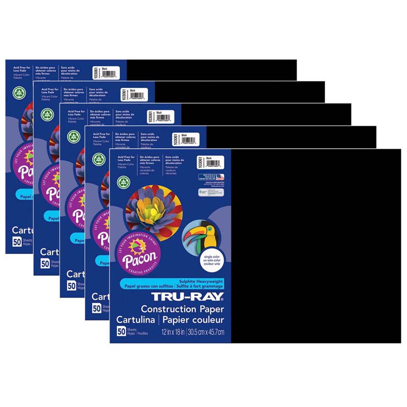 Construction Paper, Atomic Blue, 9 X 12, 50 Sheets Per Pack, 5 Packs