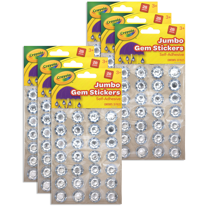 Silver Gem Stickers, 6-Pack