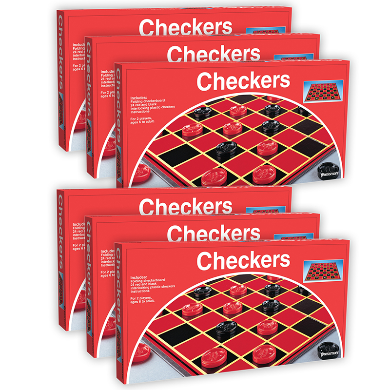 Pressman Checkers -- Classic Game With Folding Board and Interlocking  Checkers, 2 Players