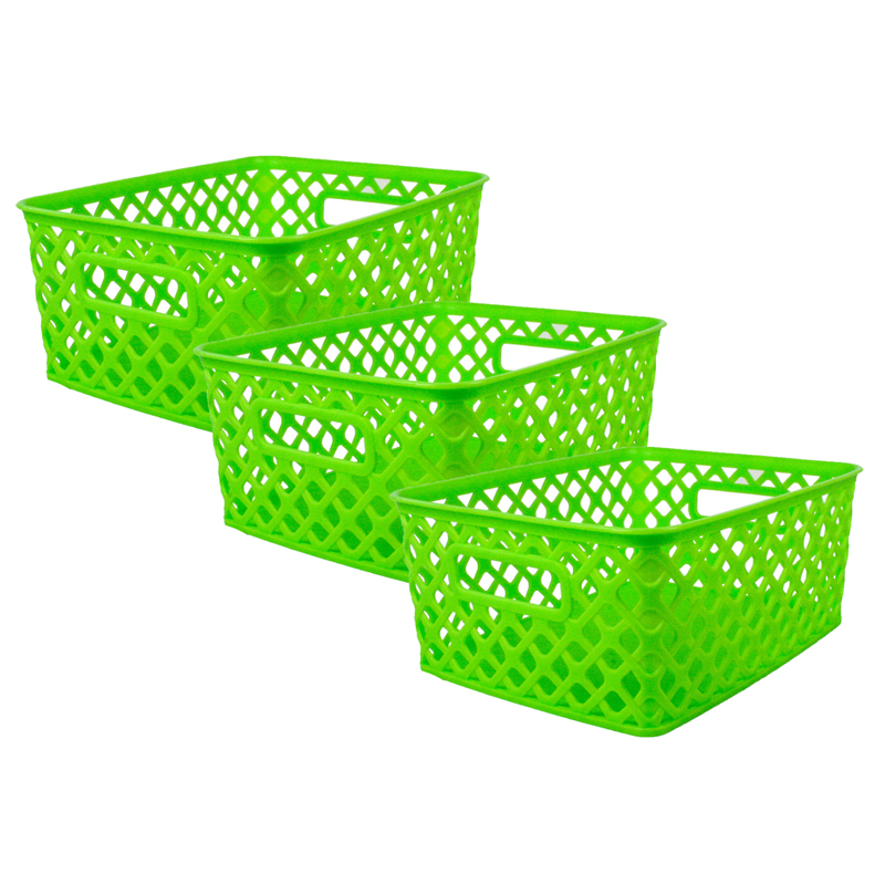 Romanoff Woven Basket, Small, Lime, Pack Of 3 : Target