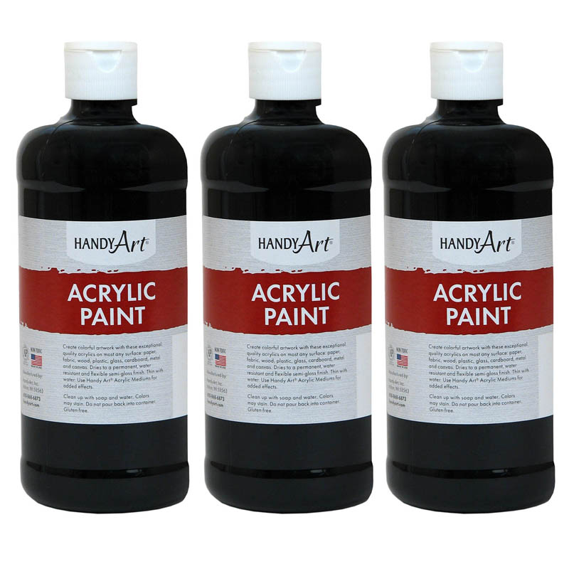 Handy Art® Student Acrylic Paint, Mars Black, Certified AP Non-Toxic &  Gluten-Free, 16oz (RCP101100)
