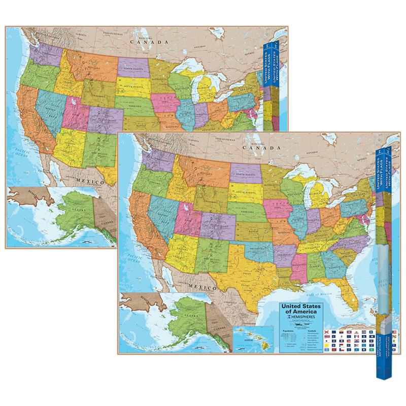  USA Map for Kids - Laminated - United States Wall