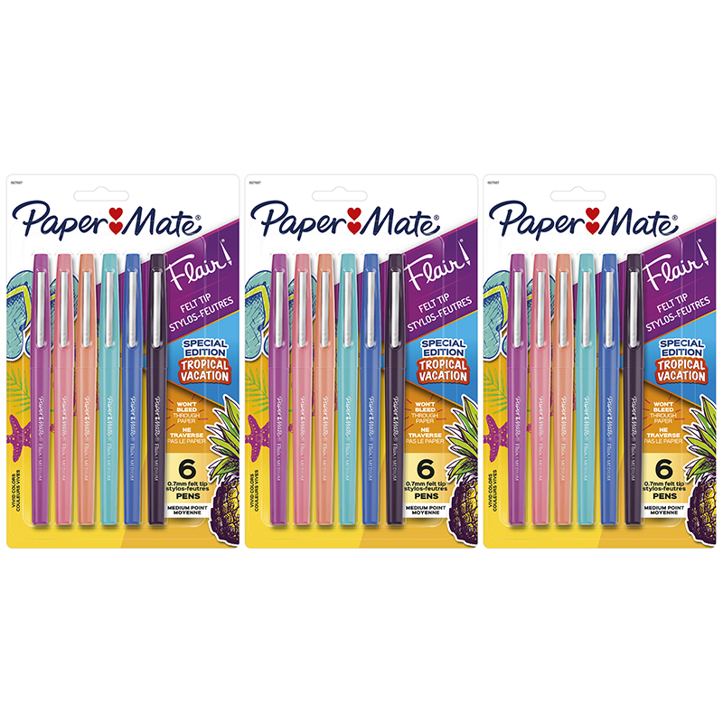 Paper Mate Flair Felt Tip Pens, Medium Point (0.7mm, Papermate Felt Tip  Pens 