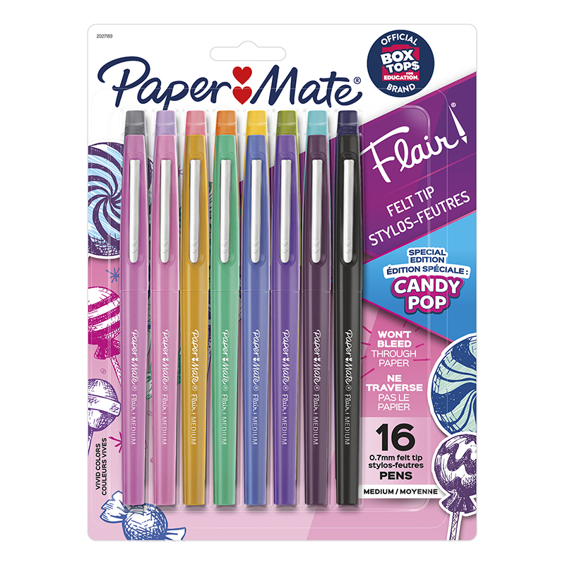 Paper Mate® Flair Felt Tip Pens, Medium Point, Candy Pop Pack, 0.7mm, 16  Count - Zuma
