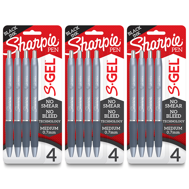 Sharpie Pen Fine Point Pens, Black - 4 pack