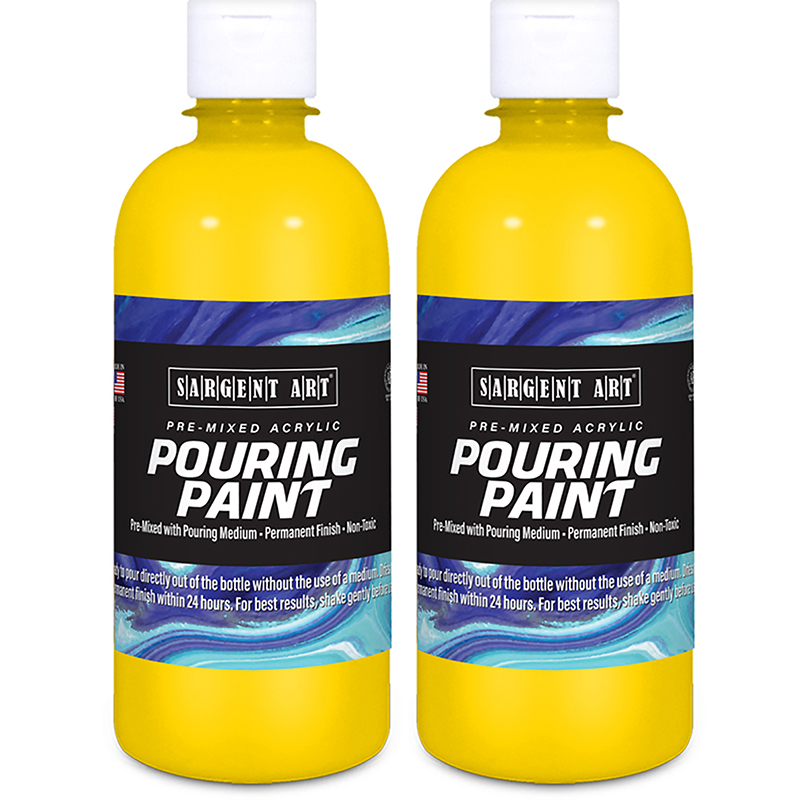 Sargent Art SAR268502-2 16 oz Acrylic Pouring Paint Yellow - Pack of 2