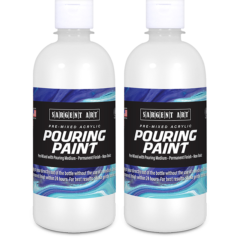 Sargent Art® Acrylic Pouring Paint, 16 oz, White, Pack of 2 - TonerQuest