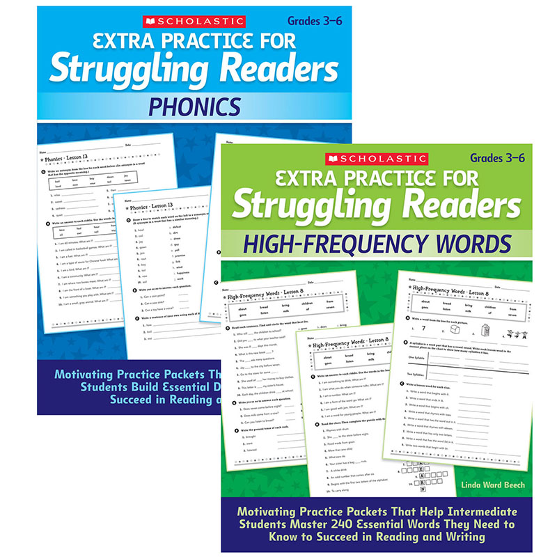 High Frequency Words & Phonics Set Extra Practice Struggling Readers