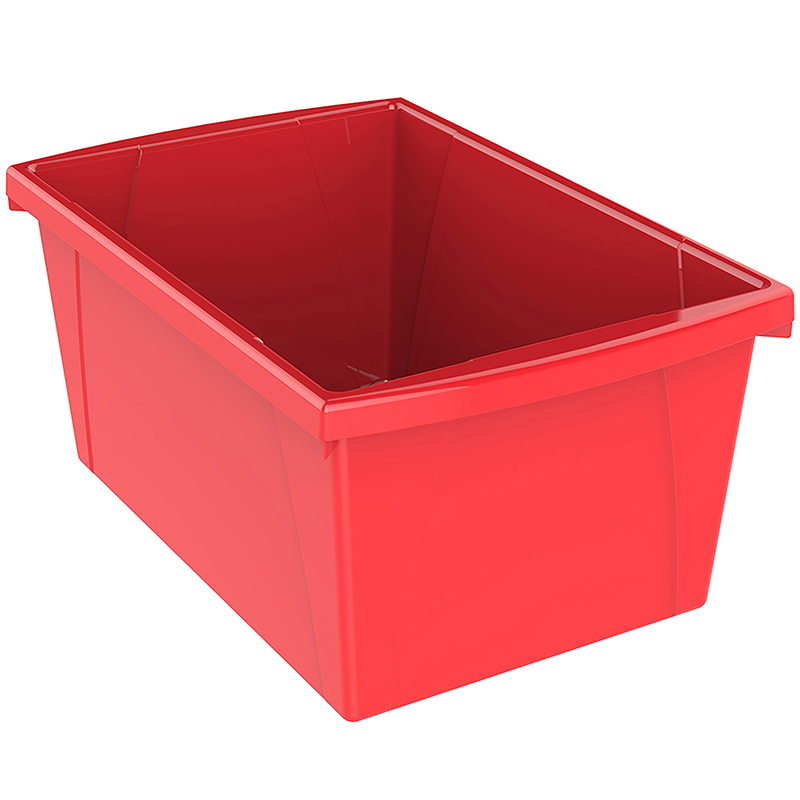 Storex Industries 2021319 5.5 Gal Classroom Storage Bin Red