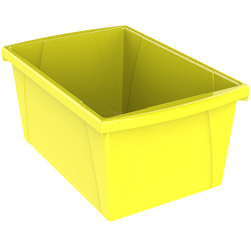 Storex Industries 2021309 5.5 Gal Classroom Storage Bin, Yellow