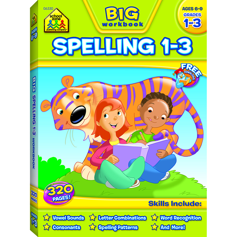 School Zone Publishing BIG Spelling Workbook, Grades 1-3 - Zuma