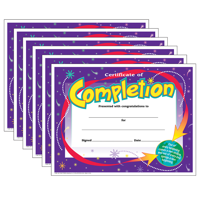 6 Pk) Certificates Of Achievement